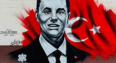 Balıkesir'de Ferdi Zeyrek'in resmi grafitiyle okul duvarına işlendi