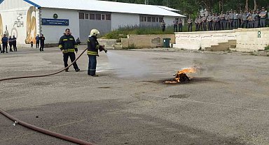 Bayburt POMEM'de yangın tatbikatı