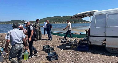 Beyşehir Gölünde ağlara vuran 17 kiloluk sazan balığı şaşırttı