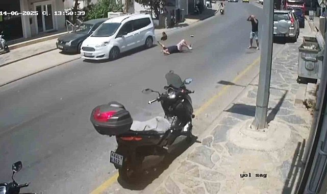 Bodrum'da aracın çarptığı yaşlı adam yaralandı: Kaza anı kamerada