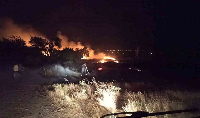 Burdur'da gece çıkan yangında 30 dönüm alan yandı