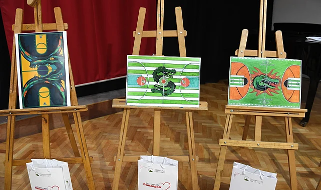 Bursa Osmangazi'de basketbol sahaları sanatla renkleniyor