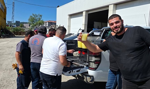 Çalışanlara sıcak havada serin bir mola