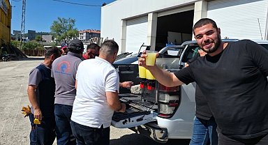 Çalışanlara sıcak havada serin bir mola