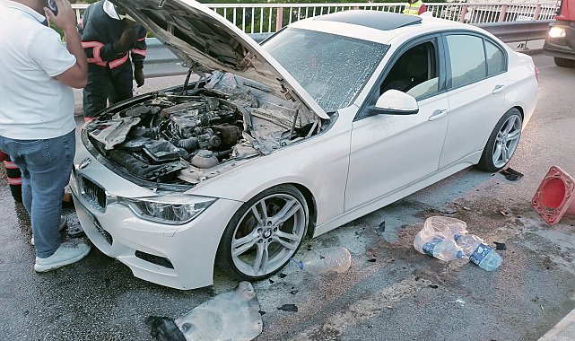 Çankırı'da otomobilde çıkan yangını itfaiye söndürdü