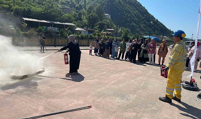 Çayeli Bakır'dan Madenlili kadınlara yangın eğitimi