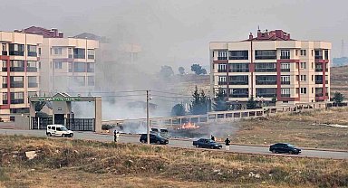 Çöpe atılan sigara izmariti nedeniyle yangın çıktı