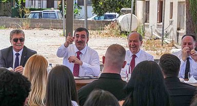 Cumhurbaşkanı Yardımcısı Yılmaz, KKTC Cumhurbaşkanı Tatar ve KKTC Başbakanı Üstel ile görüştü