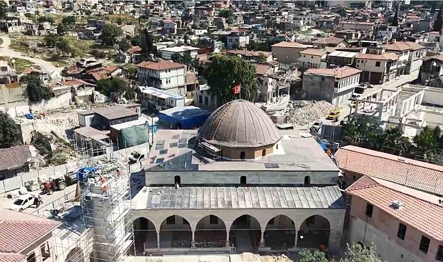 Depremin yıktığı Habib-i Neccar Camii'nde ihya çalışmaları hızla sürüyor
