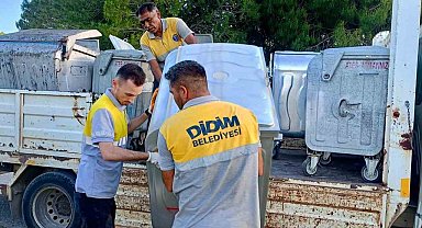 Didim'de eskiyen konteynerler yenileniyor