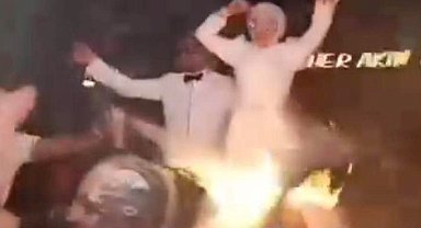 Düğündeki meşale şovu faciaya yol açıyordu