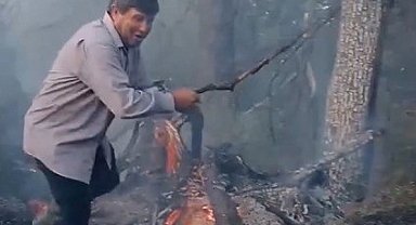 Edirne'de Meriç Nehri kenarındaki adacığa atılan çöplerden yangın çıktı