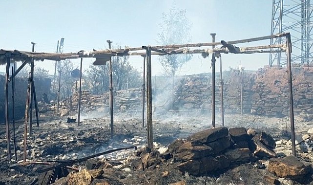 Edirne'de tarla yangını evlere sıçradı: 3 ev küle döndü