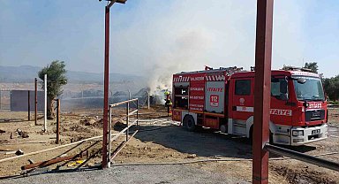 Edremit'te besi çiftliğinde yangın paniği