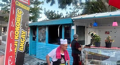 Edremit'te kokoreççide korkutan yangın