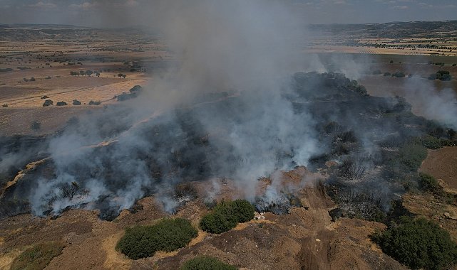Ekili alanda çıkan yangın kısa sürede kontrol altına alındı