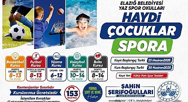 Elazığ Belediyesi ücretsiz yaz spor kursları başlıyor