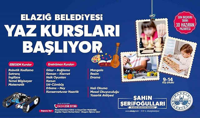 Elazığ Belediyesi yaz kursları başlıyor