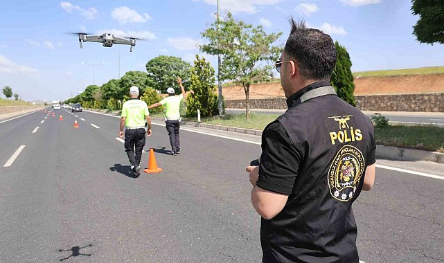 Elazığ'da bayram öncesi dron destekli trafik denetimi