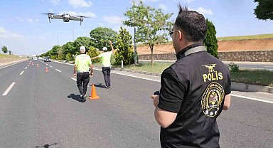 Elazığ'da bayram öncesi dron destekli trafik denetimi