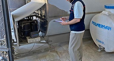 Emet'te süt soğutma tanklarının kontrolü ile sulama göletinde denetim