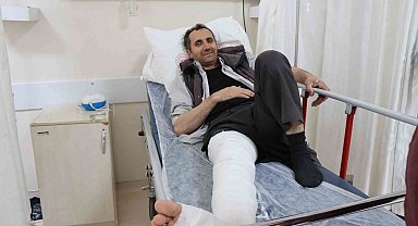 Erzurum'da üzerine kurbanlık düşen adamın ayağı kırıldı