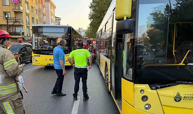 Eyüpsultan'da aynı yerde iki İETT otobüsü kazası: Motosiklet altında kaldı, bir aileye arkadan çarptı