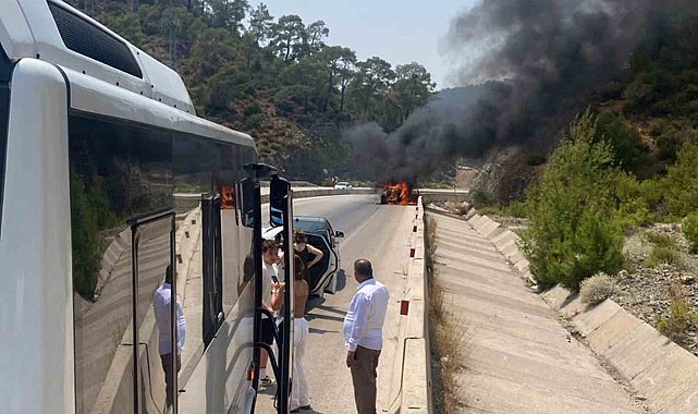 Fethiye'de araç yangını