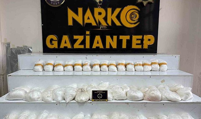 Gaziantep'te 58 kilo metamfetamin ele geçirildi