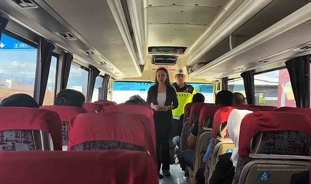 Iğdır'da Kurban Bayramı öncesi yolcu otobüslerinde trafik denetimi yapıldı