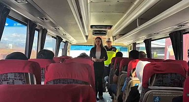 Iğdır'da Kurban Bayramı öncesi yolcu otobüslerinde trafik denetimi yapıldı