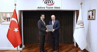 Irak Büyükelçiliği Ticaret Ataşesi Alwan, ATO Başkanı Baran'ı ziyaret etti.