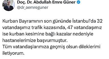 İstanbul'da bayramın son gününde 79 kişi hastaneye başvurdu