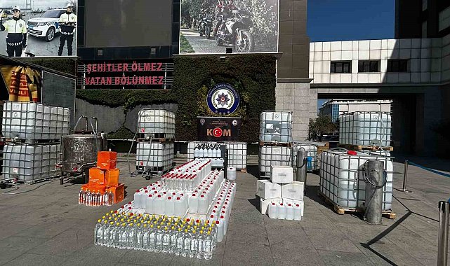 İstanbul'da yaklaşık 19 ton sahte alkol ele geçirildi