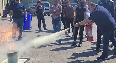 İtfaiyeden, belediye personeline yangın eğitimi