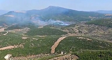 İzmir Torbalı'da orman yangınına müdahale sürüyor
