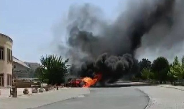 Kahramanmaraş'ta otomobil yangını