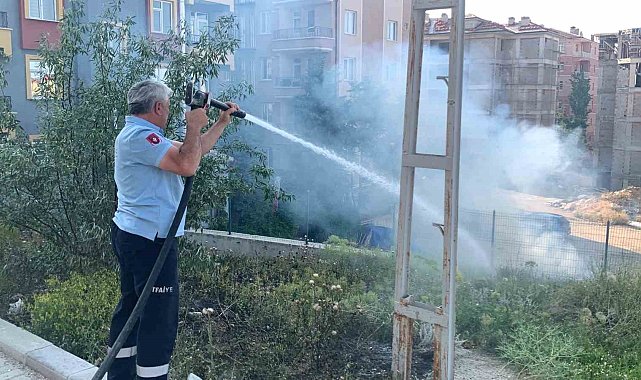 Karaman'daki ot yangını evlere sıçramadan söndürüldü