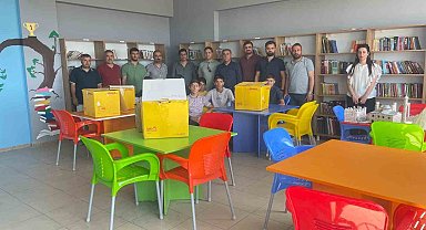 Kardeş köy okuluna kütüphane desteği