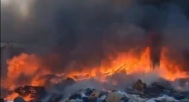 Karşıyaka Belediyesi katı atık tesisinde yangın