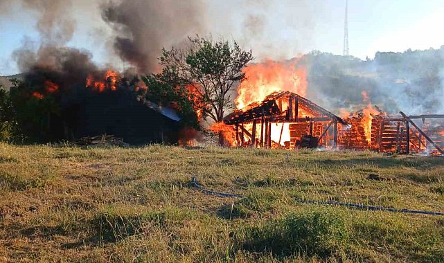 Kastamonu'da 3 samanlık ile odunluk ve garaj yandı