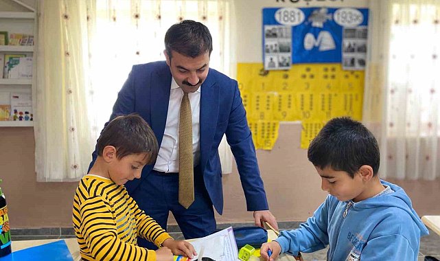 Kaymakam Akköz ve Başkan Elma'dan Yalınçayır İlkokulu'na ziyaret