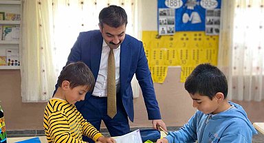 Kaymakam Akköz ve Başkan Elma'dan Yalınçayır İlkokulu'na ziyaret