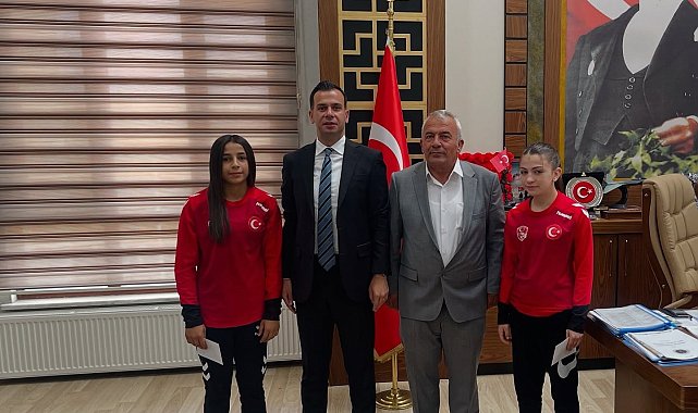 Kaymakam Emrah Aslan'dan Avrupa ikincisi güreşçiye tebrik