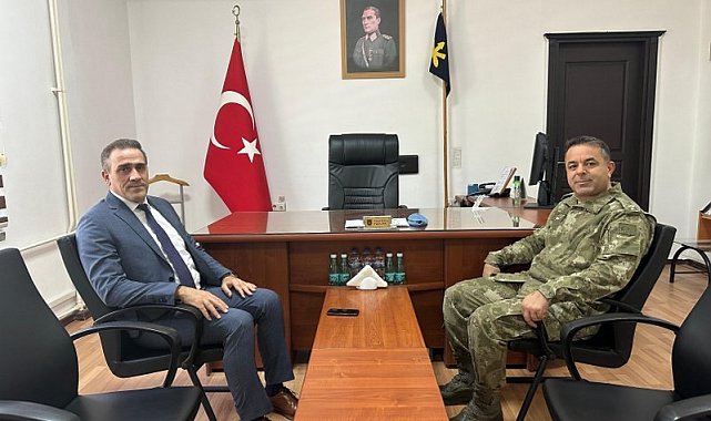 Kaymakam Memiş'ten Garnizon Komutanı Binbaşı Kaya'ya veda ziyareti