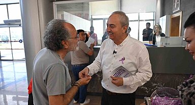 Kepez Belediyesi'nden mor kurdeleli farkındalık etkinliği