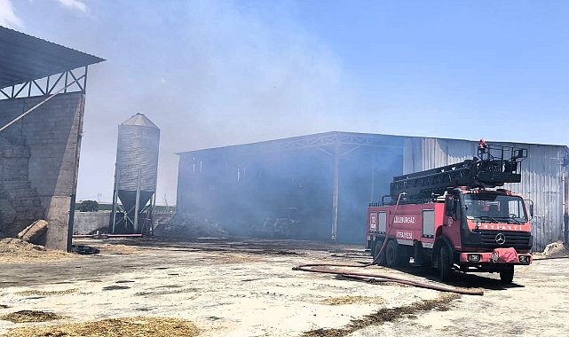 Kırklareli'nde bir hayvan çiftliğinin yem deposunda çıkan yangın söndürüldü