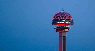 Kızılay'ın 157'nci kuruluş yıldönümünde simge yapılar kırmızıya büründü