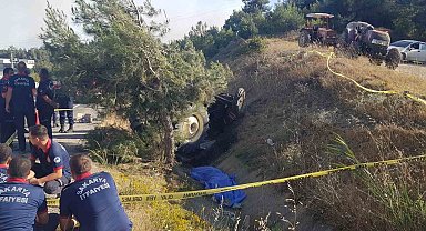 Kızının kullandığı traktörde can verdi
