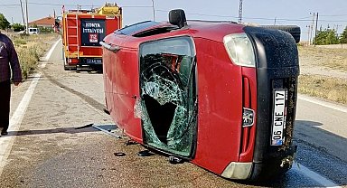 Konya'da otomobil devrildi: 4 yaralı